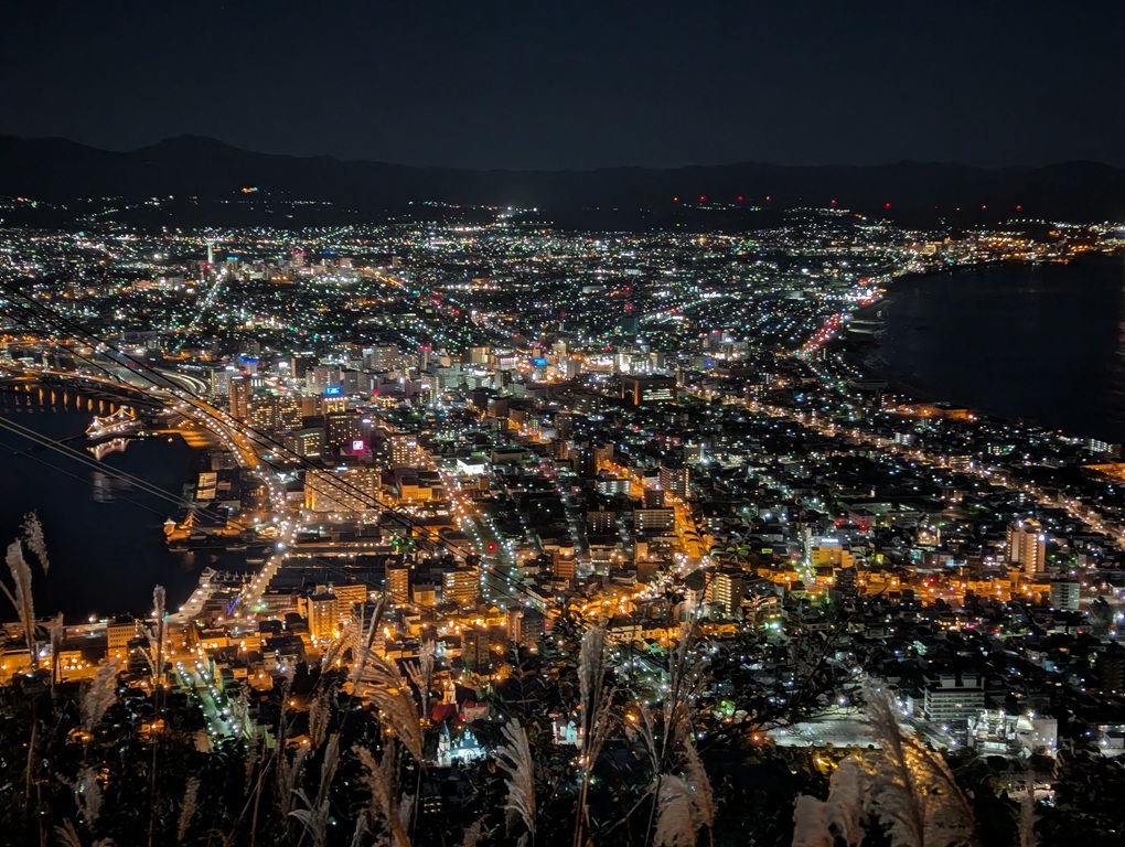Views atop Mount Hakodate at night